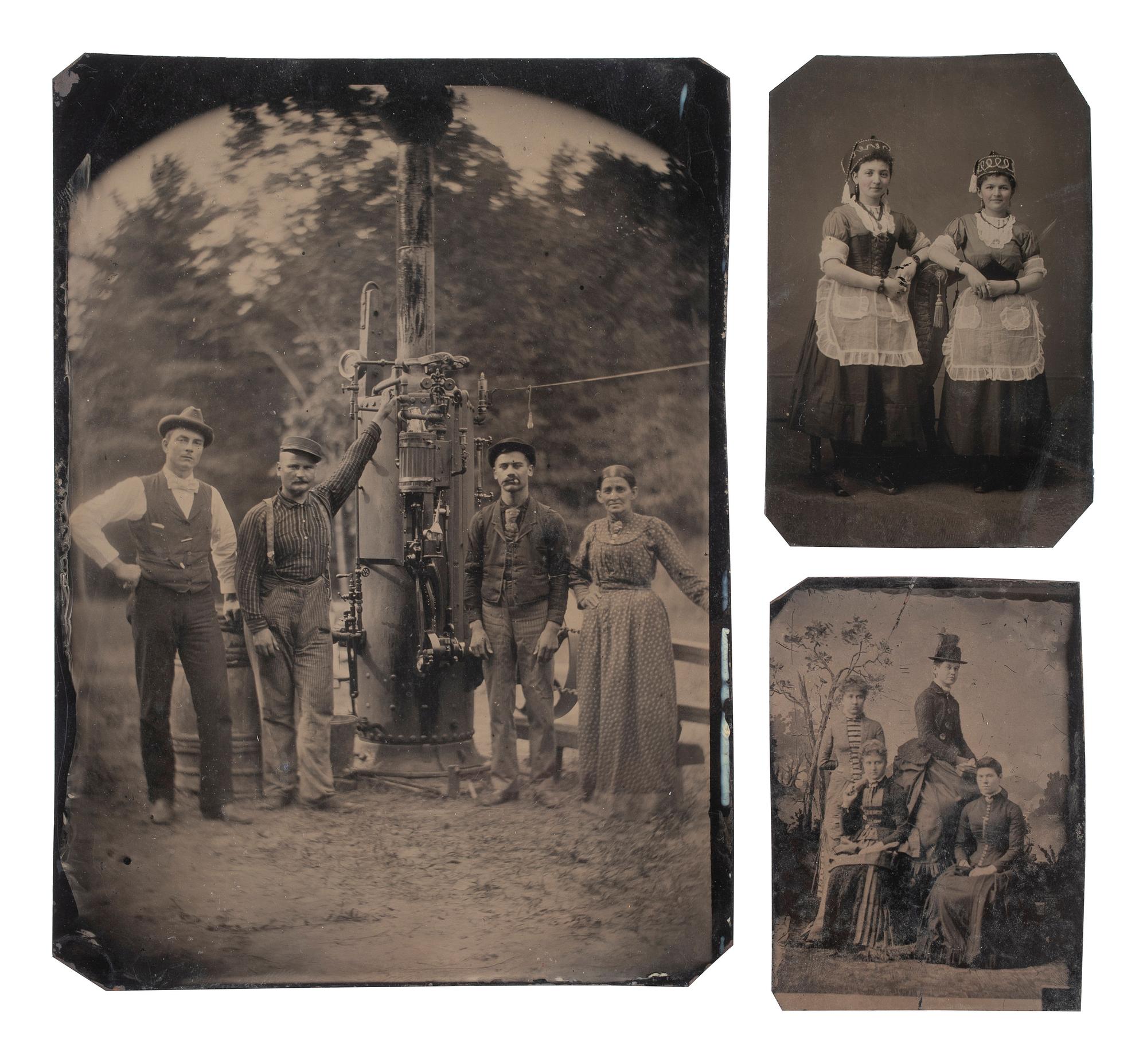 [EARLY PHOTOGRAPHY]. 17 tintypes of occupational and interesting groups and individuals.