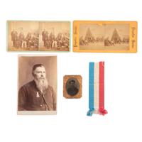 [CIVIL WAR]. A collection of 25 items of Civil War accoutrements and ephemera, incl. buttons, hat plate, and photographs, comprising: