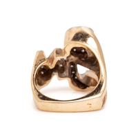 Diamond and Yellow Gold Initial Ring