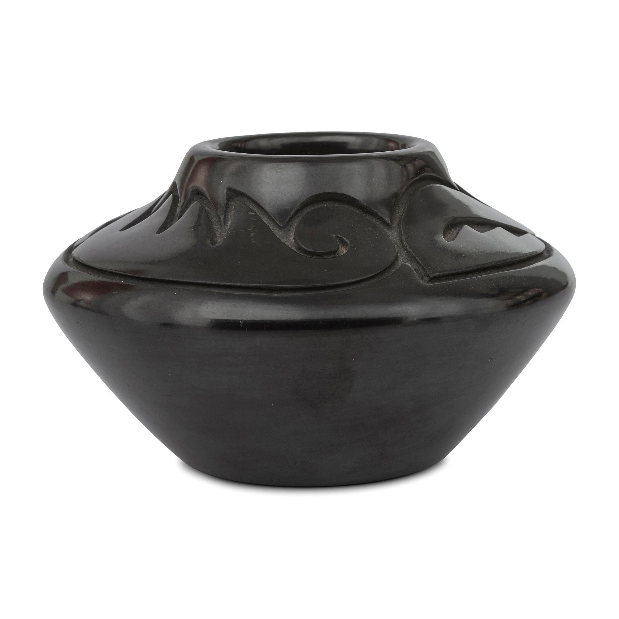 Carved Blackware Jar