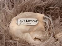 Guy Laroche Haute Couture, Beaded Cream Gown & Ostrich Cape