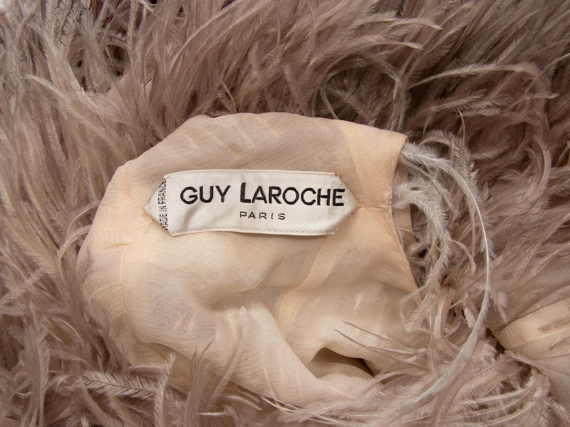 Guy Laroche Haute Couture, Beaded Cream Gown & Ostrich Cape