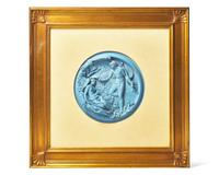 A Rare English Blue Jasperware 'Oberon and Titania' Plaque