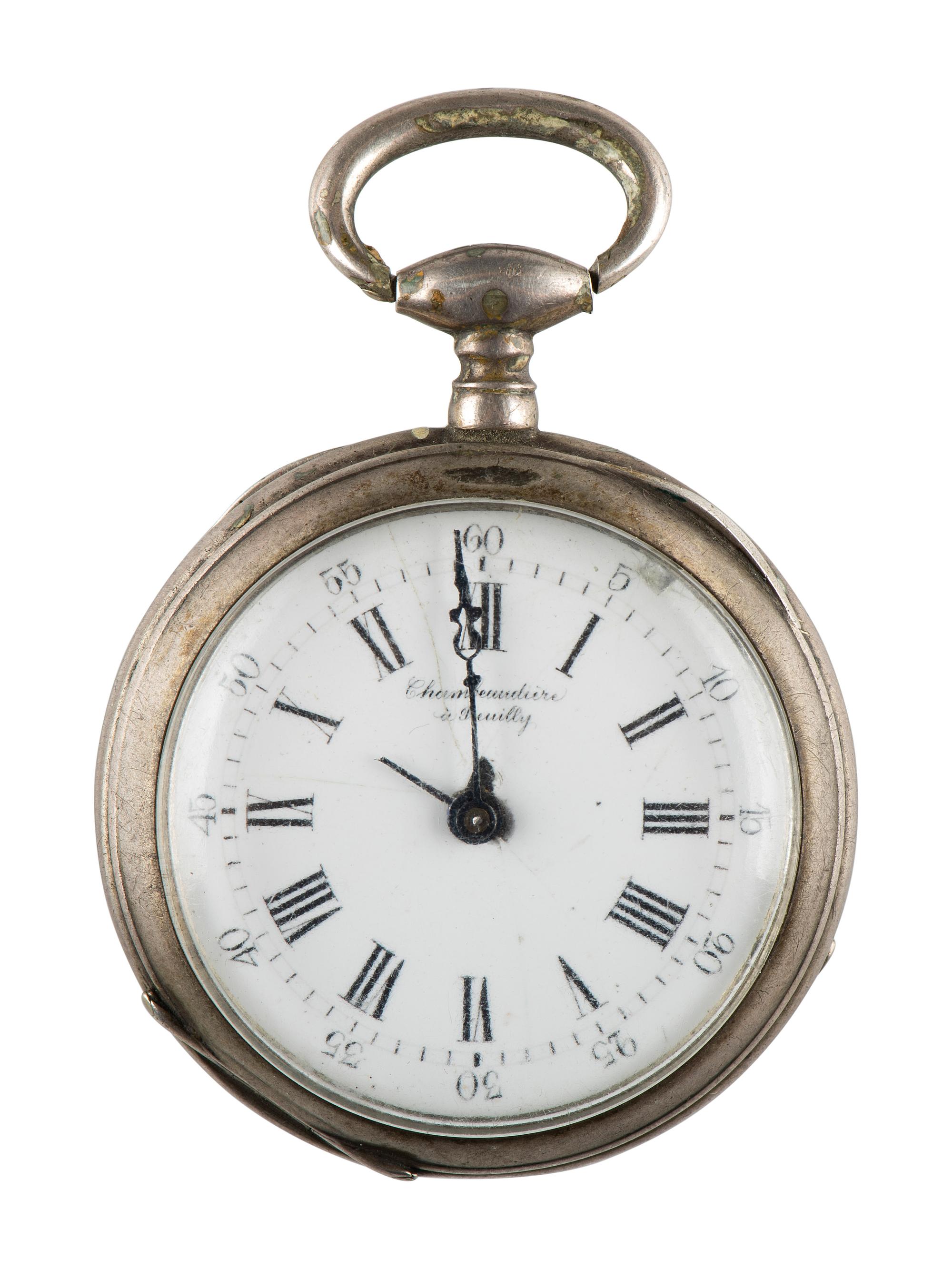 [CIVIL WAR]. Civil War-era pocket watch adorned with cloisonné Zouave. [Switzerland?]: Chambaudière à Preuilly, n.d.