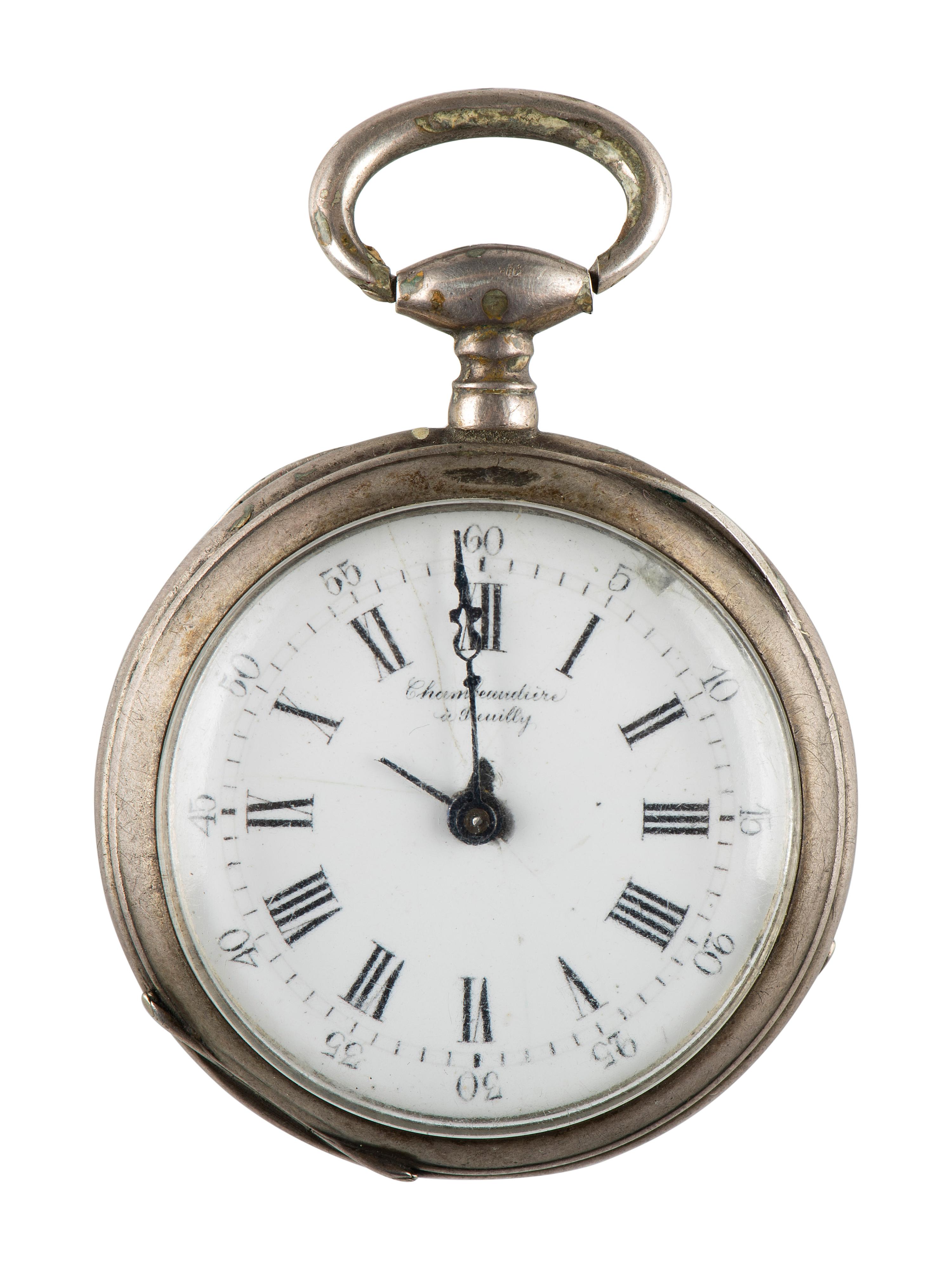 [CIVIL WAR]. Civil War-era pocket watch adorned with cloisonné Zouave. [Switzerland?]: Chambaudière à Preuilly, n.d.