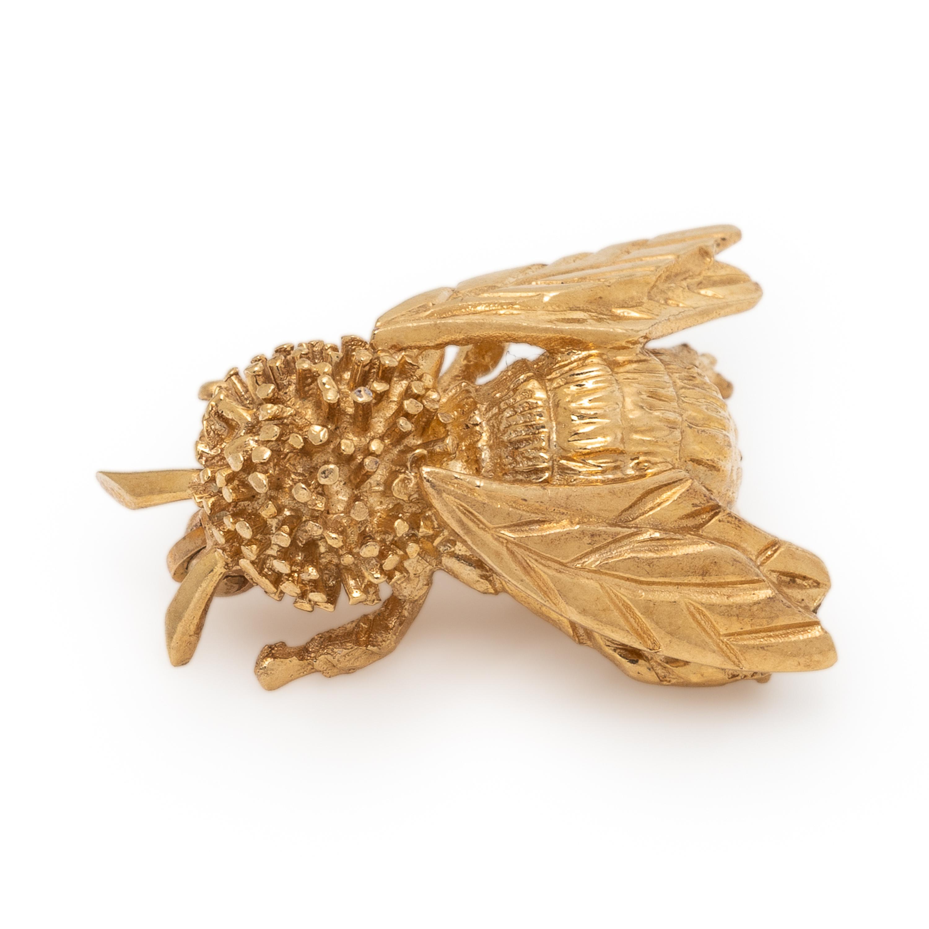 Yellow Gold Bee Brooch