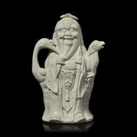 Eumorfopoulos Collection: A Molded "Soft Paste Porcelain" "Shoulao" Ewer, 18th Century 清中期 德化壽老執壺