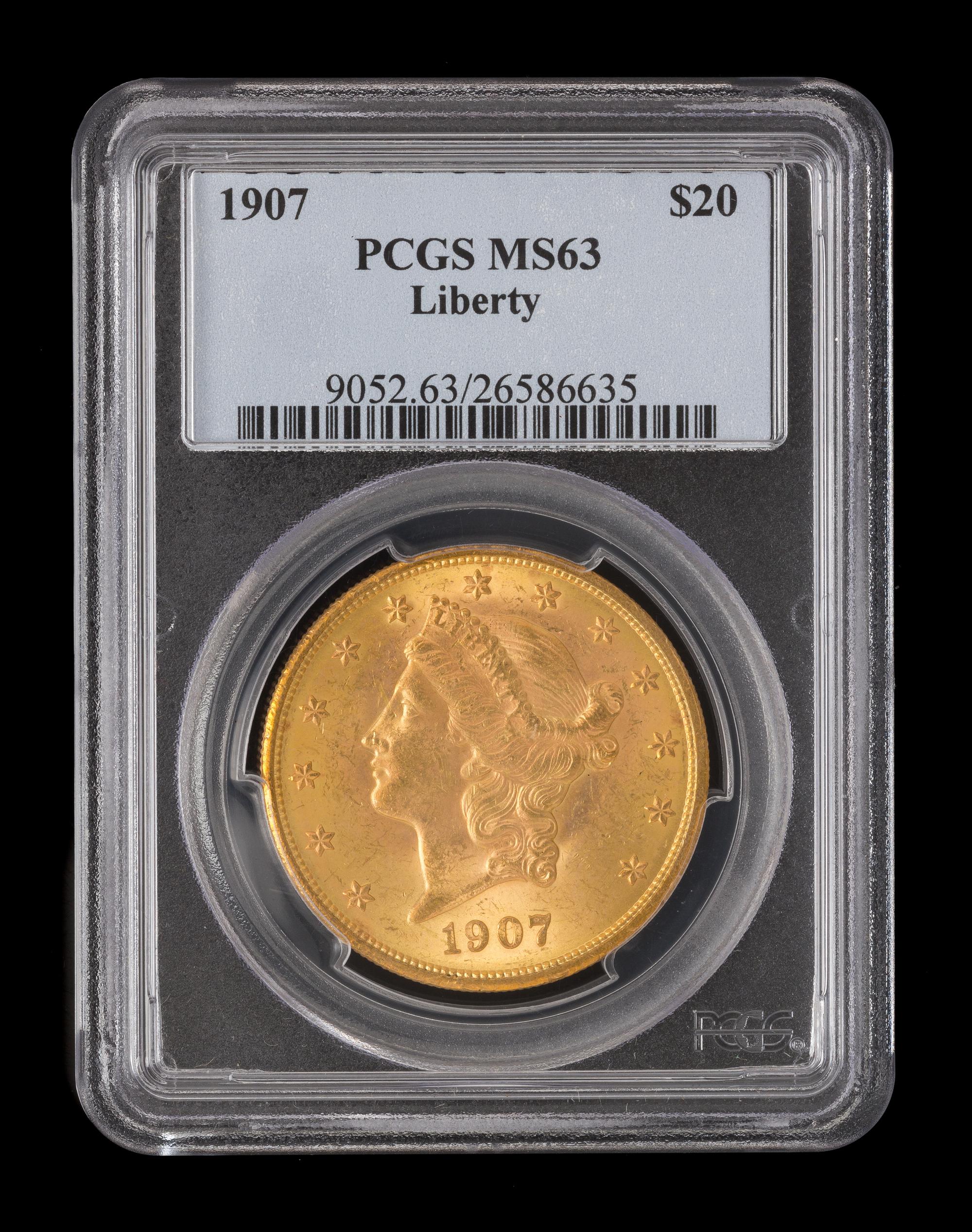 A United States 1907 Liberty Head $20 Gold Coin