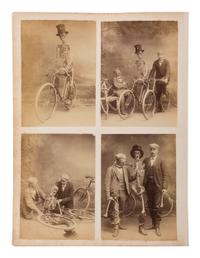 [EARLY PHOTO]. Eclectic collection of photography, incl. cyclists, soldiers, & curious characters.