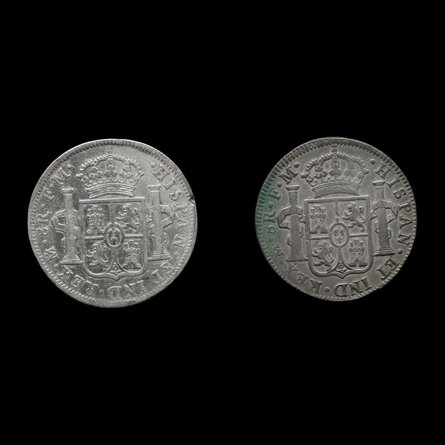 [SPANISH EMPIRE] Two Charles IV 8 Reales Silver Coins