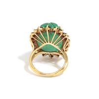 CARVED EMERALD AND RUBY RING
