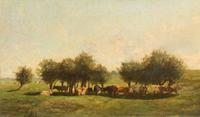 Constant Troyon, (French, 1810-1865), Cattle in a Pasture