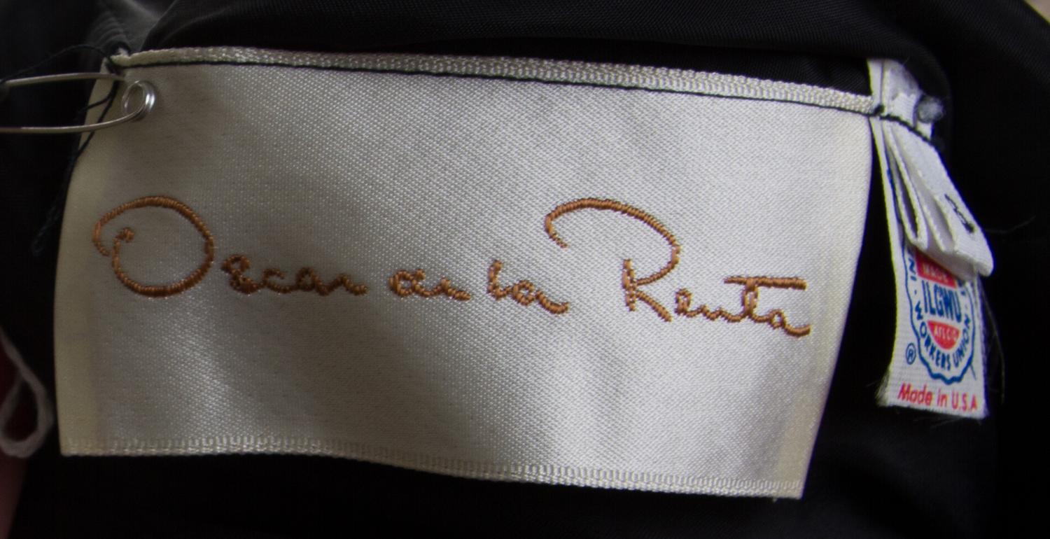 An Oscar de la Renta Black Velvet Strapless Gown, Size 6.