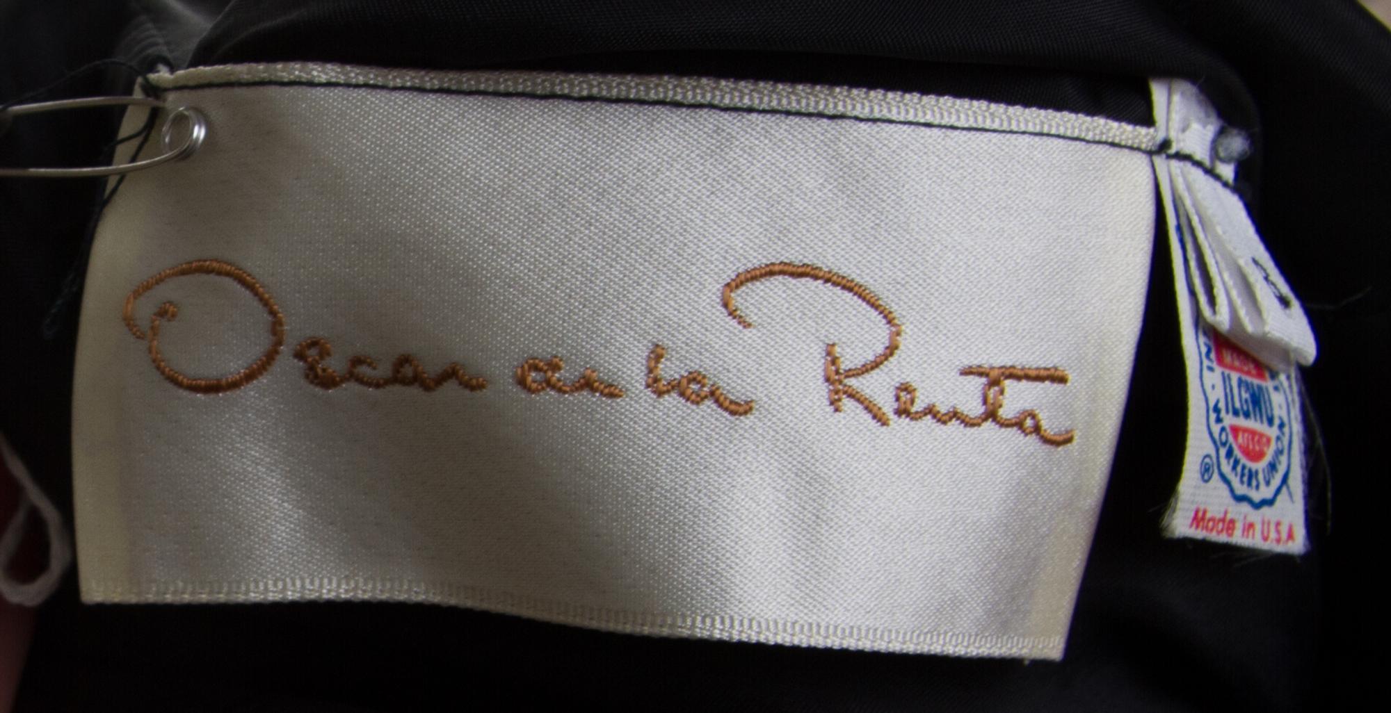 An Oscar de la Renta Black Velvet Strapless Gown, Size 6.
