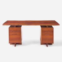 George Nakashima (American, 1905-1990) Exceptional Double-Pedestal Desk, New Hope, Pennsylvania, 1985