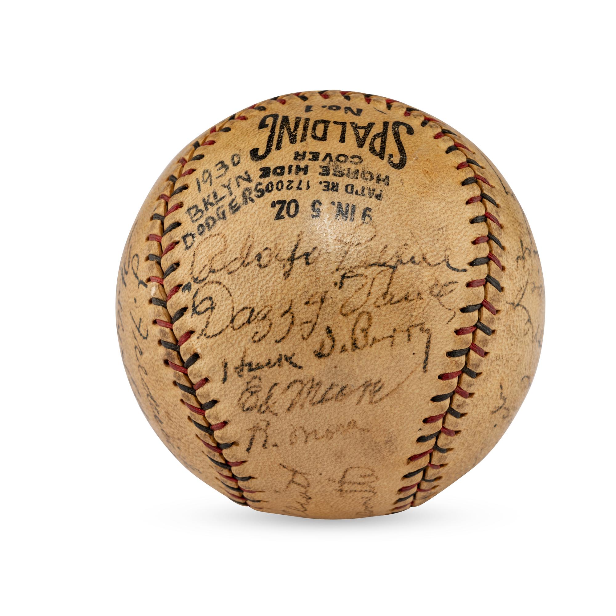A 1930 Brooklyn Robins Team Signed Autograph Baseball (JSA, Beckett Authentication Services Letters of Authenticity)