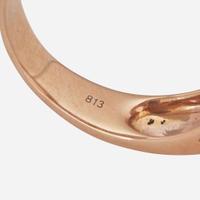 A 14K Rose Gold, Morganite, and Diamond Ring