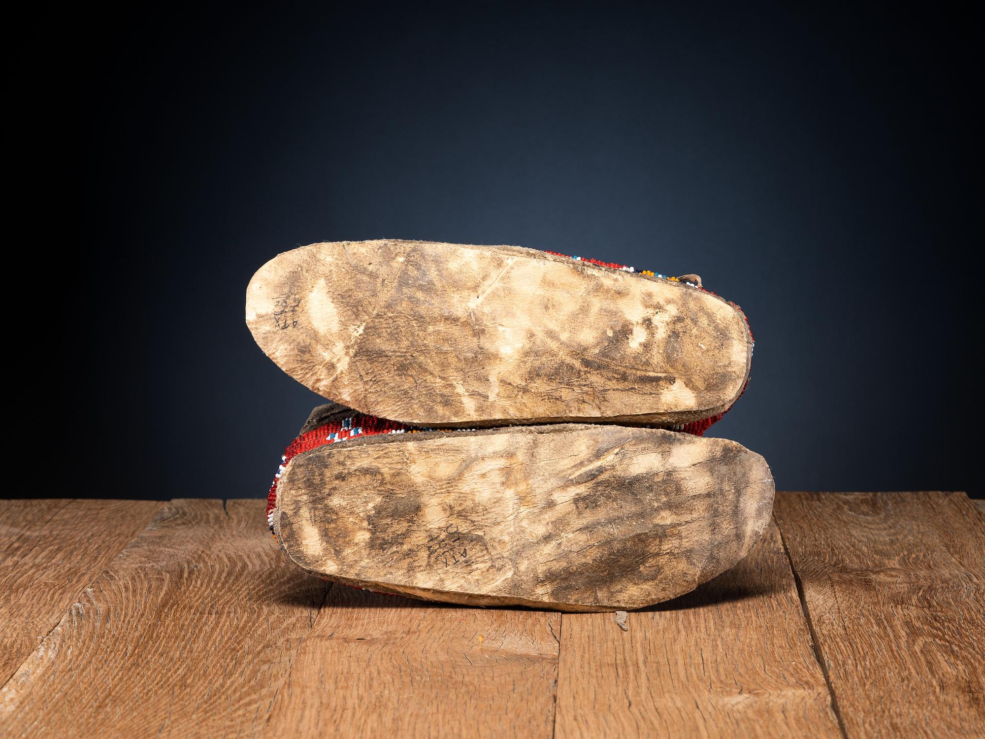 Sioux Beaded Hide Moccasins