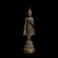 An Eastern Thai Bronze 'Leaning Buddha', 17th–18th Century — 十七至十八世紀 泰國東部 銅佛立像