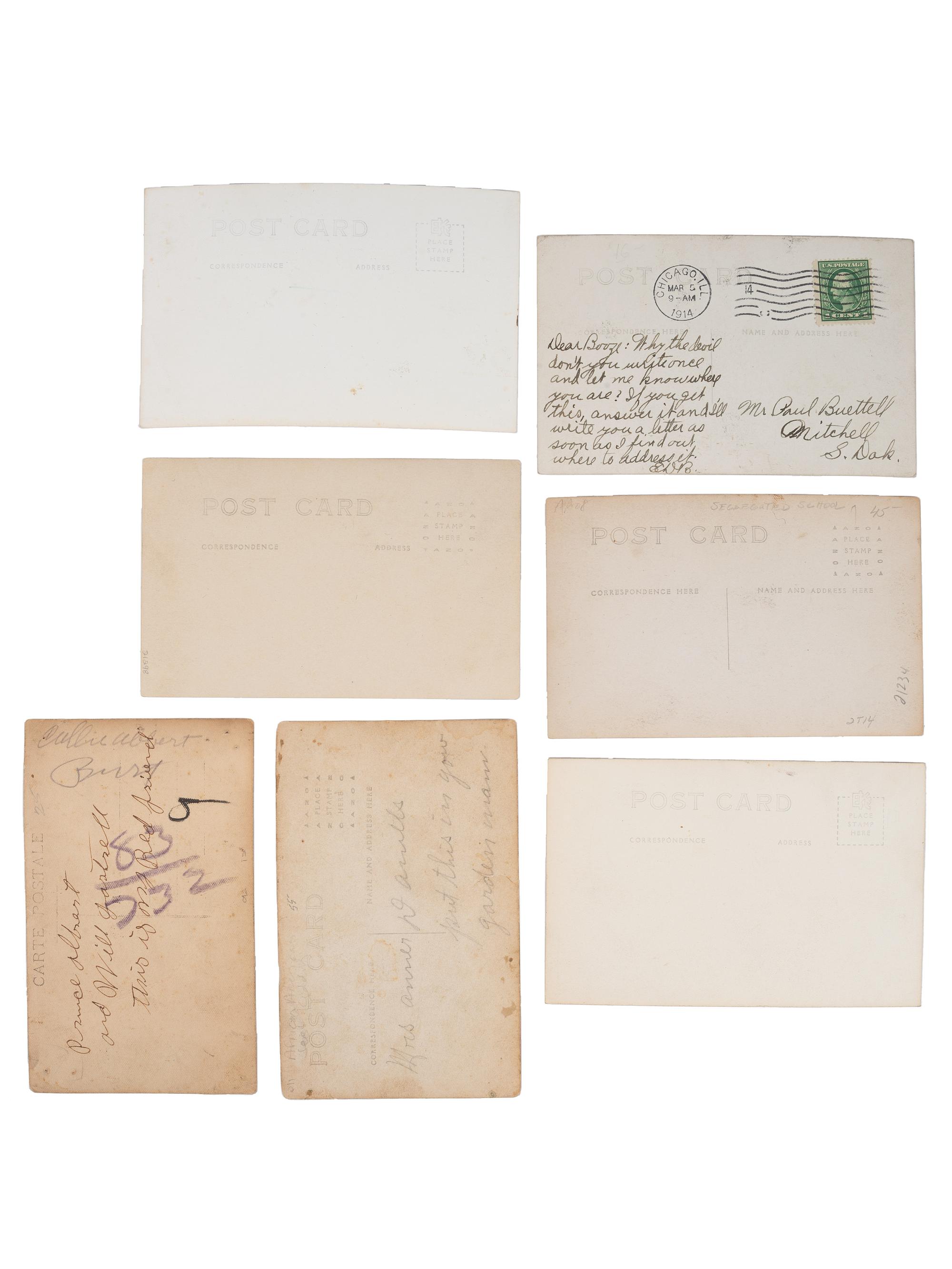 [EARLY PHOTOGRAPHY]. A group of 8 real photo postcards featuring African American subjects, including: