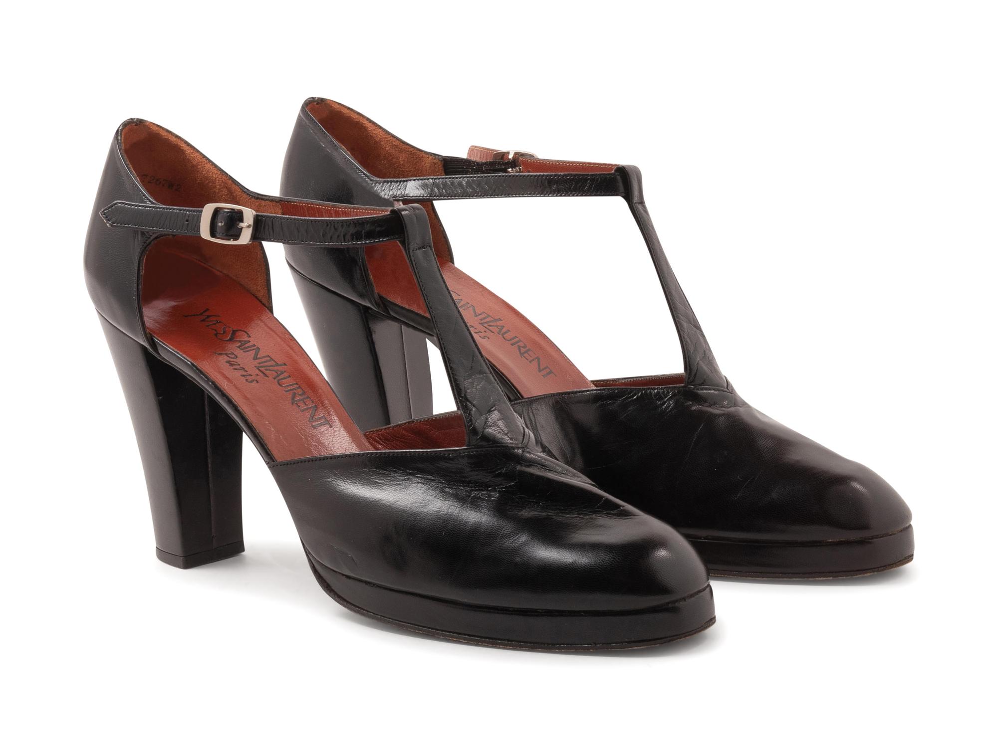 One Yves Saint Laurent and One Givenchy Pair of Shoes, 1970-80s