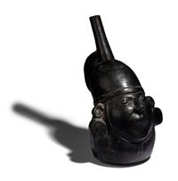A Chimu Blackware Portrait Vessel