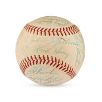 A 1959 Milwaukee Braves Team Signed Autograph Baseball Featuring Hank Aaron (Beckett Authentication Services)