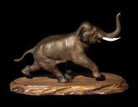 A Japanese Bronze Okimono of an Elephant