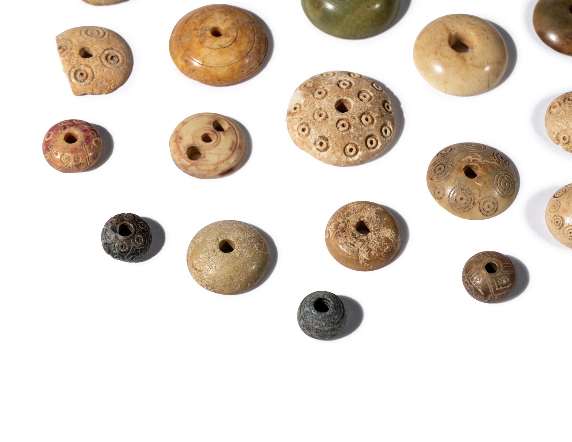 Twenty Seven Coptic Spindle Whorls
