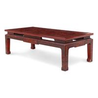 A John Widdicomb Red Lacquer Chinoiserie Low Table