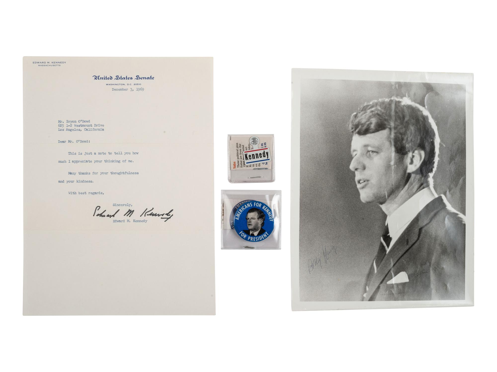 [KENNEDY, John F. (1917-1963)] -- KENNEDY, Robert (1925-1968). Group of letters, ephemera.