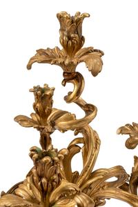 A Pair of Louis XV Style Gilt Bronze Candelabra