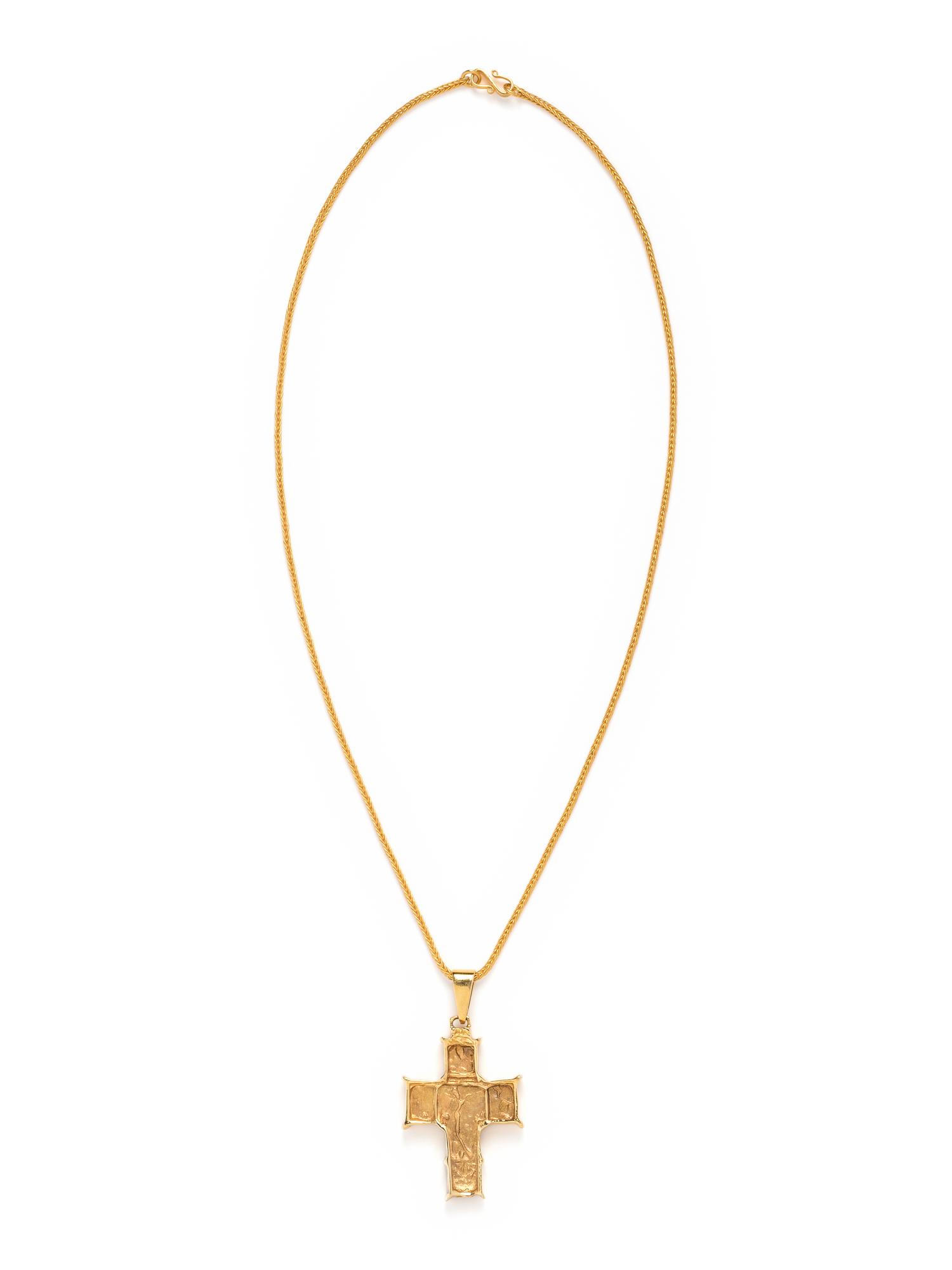 YELLOW GOLD CROSS PENDANT/NECKLACE