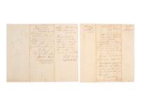 [ENSLAVEMENT & ABOLITION]. A suite of 5 documents related to the "destitute condition" of freedmen taking refuge mostly on the Sea Islands of South Carolina, 1865.
