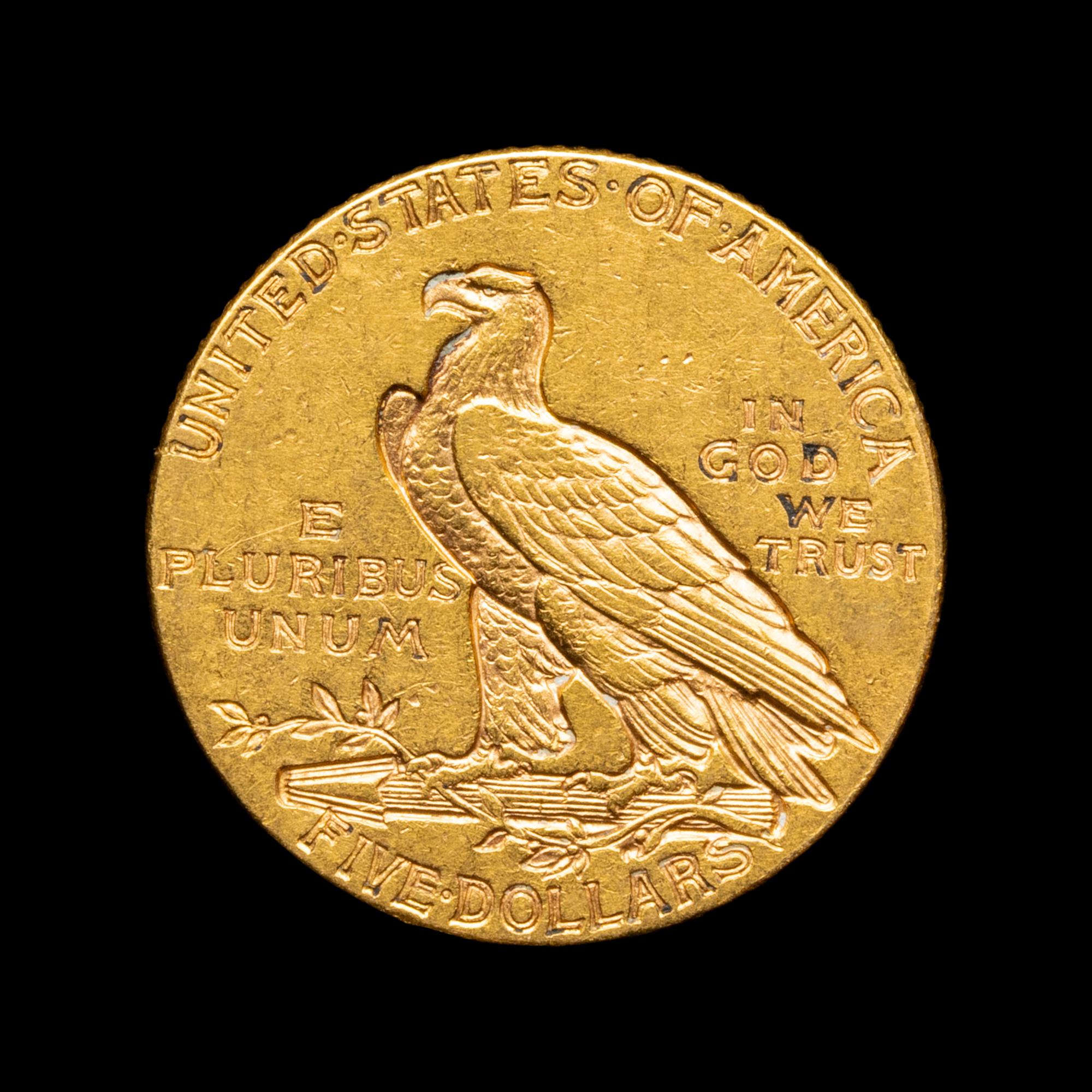 A 1915 Indian Head $5 Gold Coin