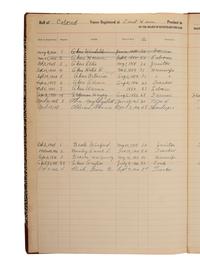 [CIVIL RIGHTS]. Ledger recording "colored voters" registered at the Floyd County, VA Court House, 1920-1960.