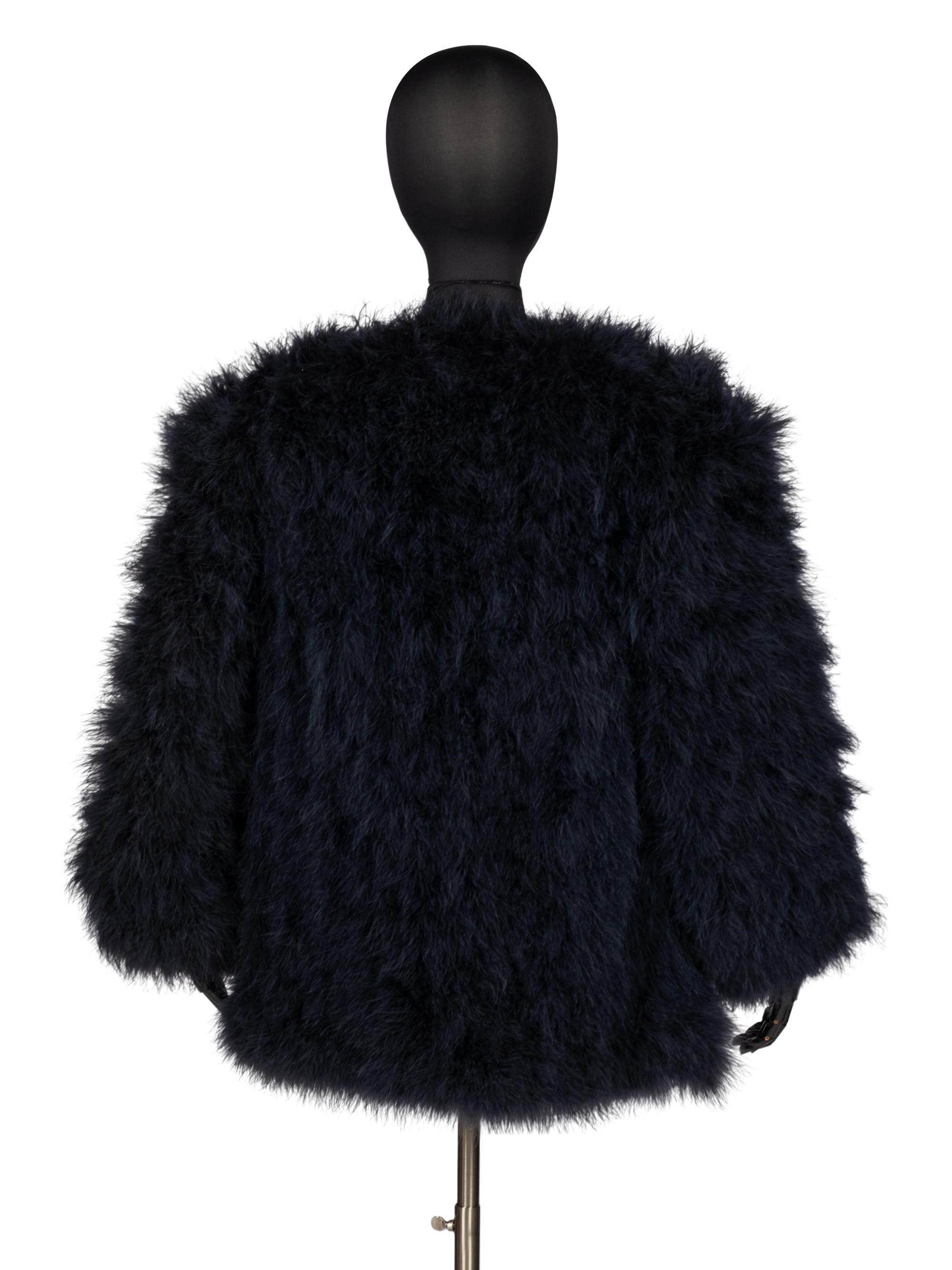 Saint Laurent Rive Gauche, Blue Feather Jacket