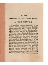 [LINCOLN, Abraham]. Rare ID'd preliminary version of the Emancipation Proclamation, 1862.