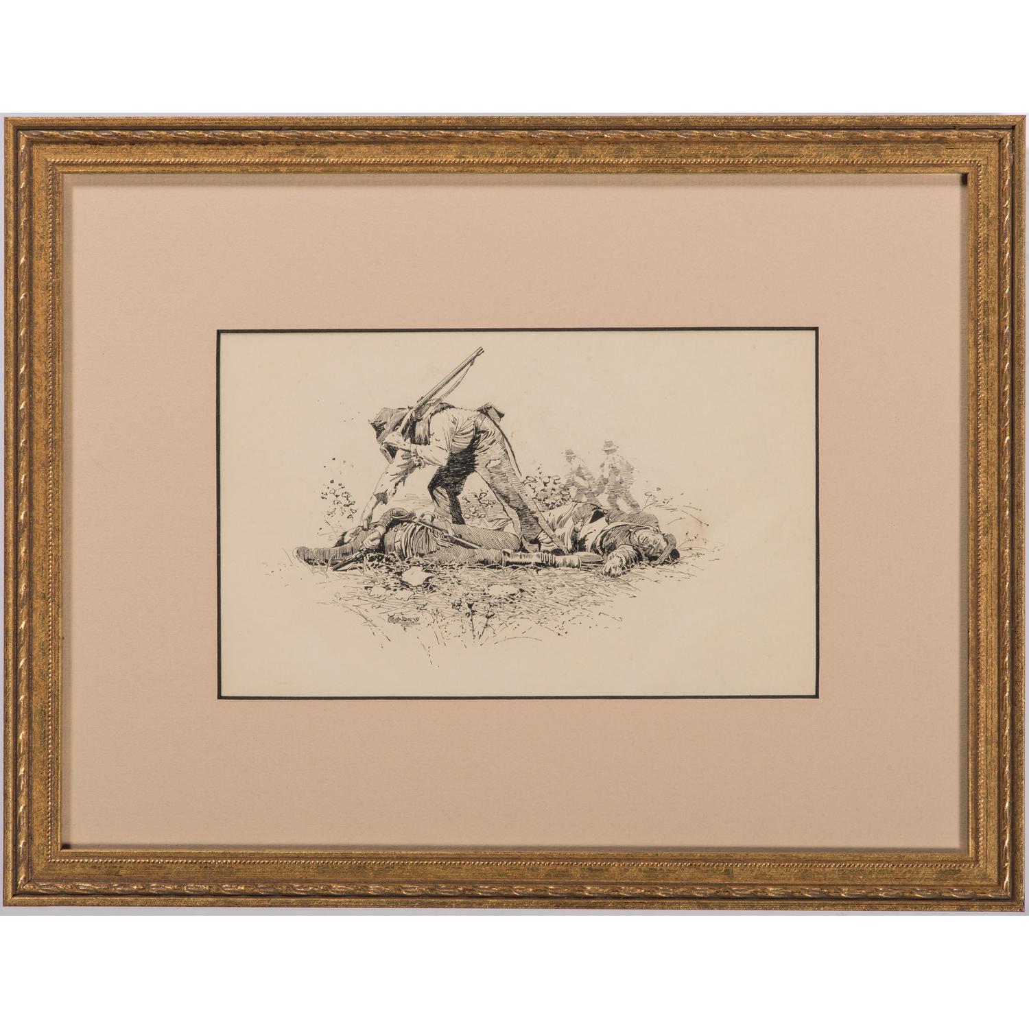 Looking for a Friend, Original Pen and Ink Sketch by I. Walton Taber