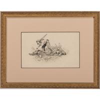 Looking for a Friend, Original Pen and Ink Sketch by I. Walton Taber