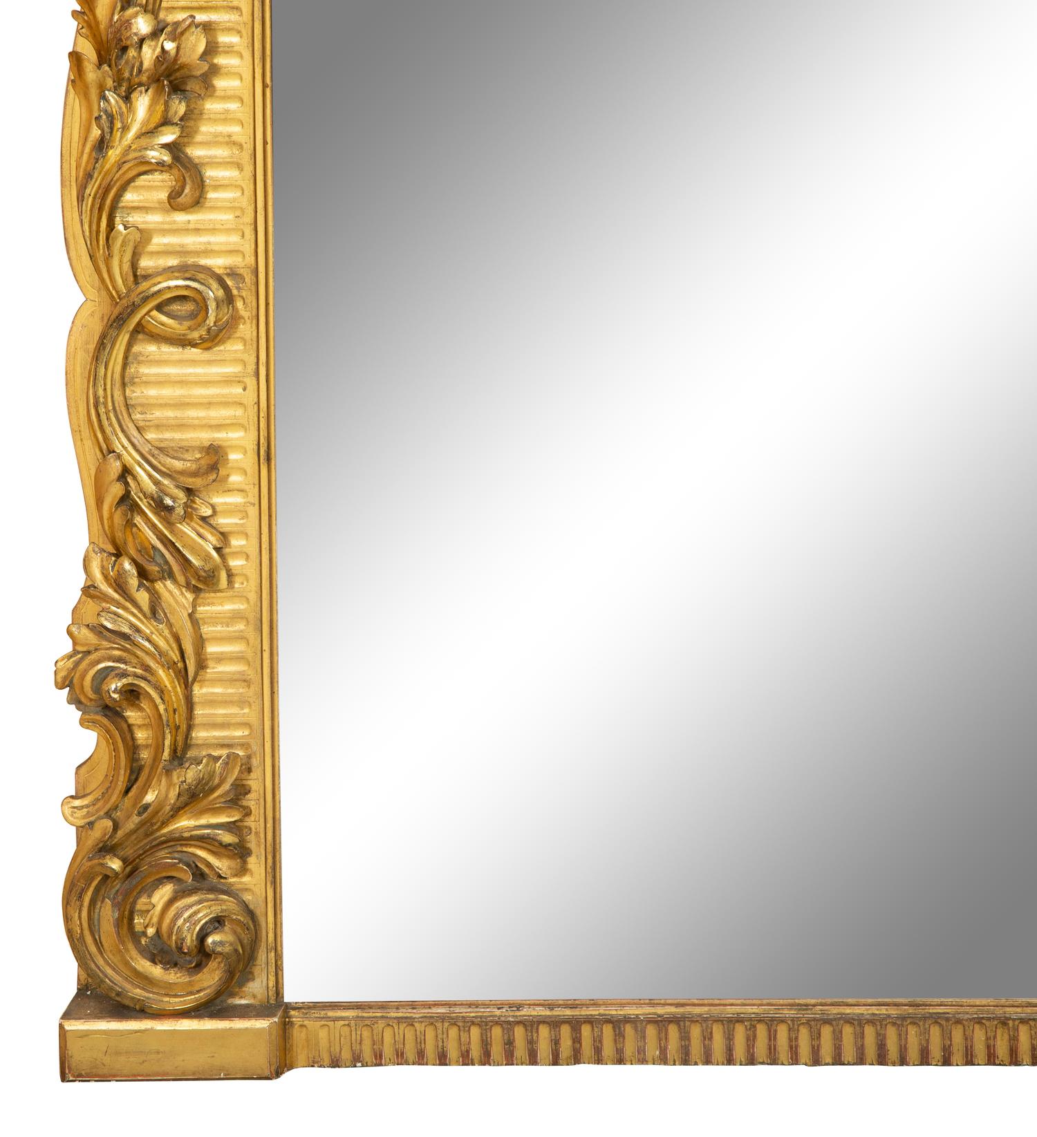 A Rococo Style Giltwood Overmantel Mirror