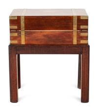 A George III Walnut Lap Desk on a Later Stand