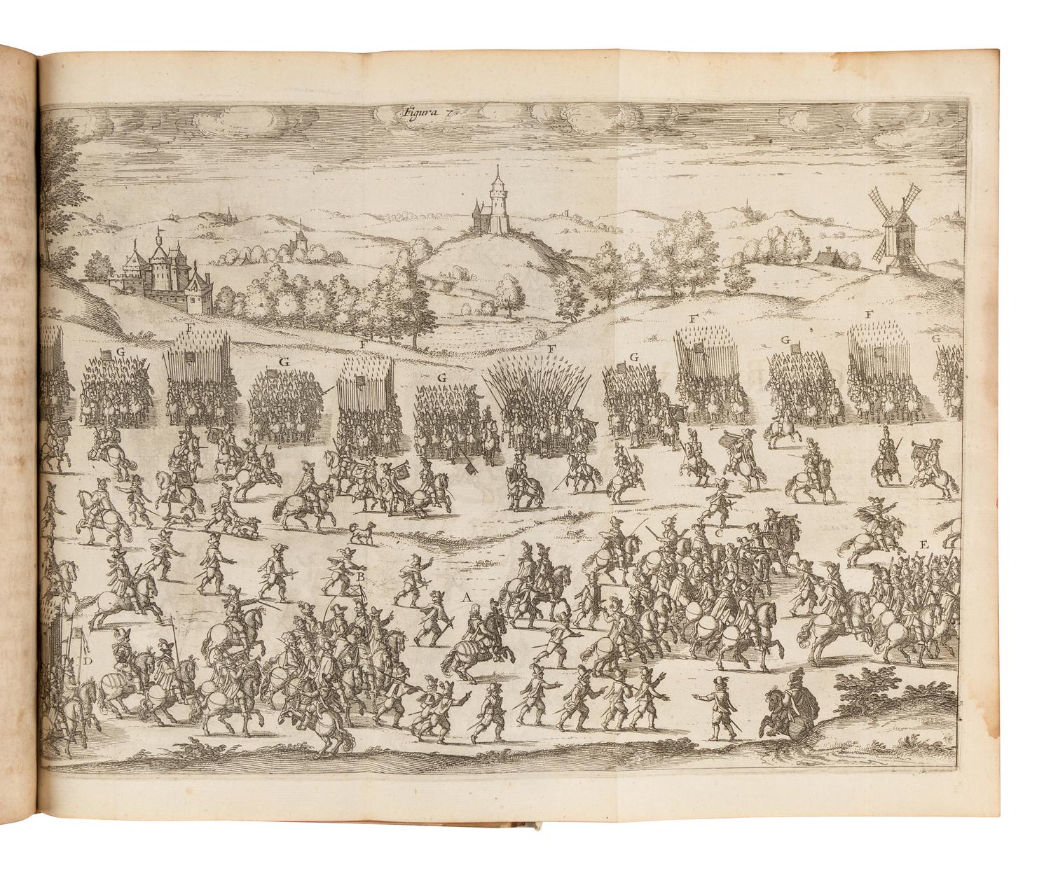 MELZO, Lodovico (1567-1617). Regole Militari sopra il governo e servitio particolare della cavaleria. Antwerp: Giochimo Trognaesio, 1611.