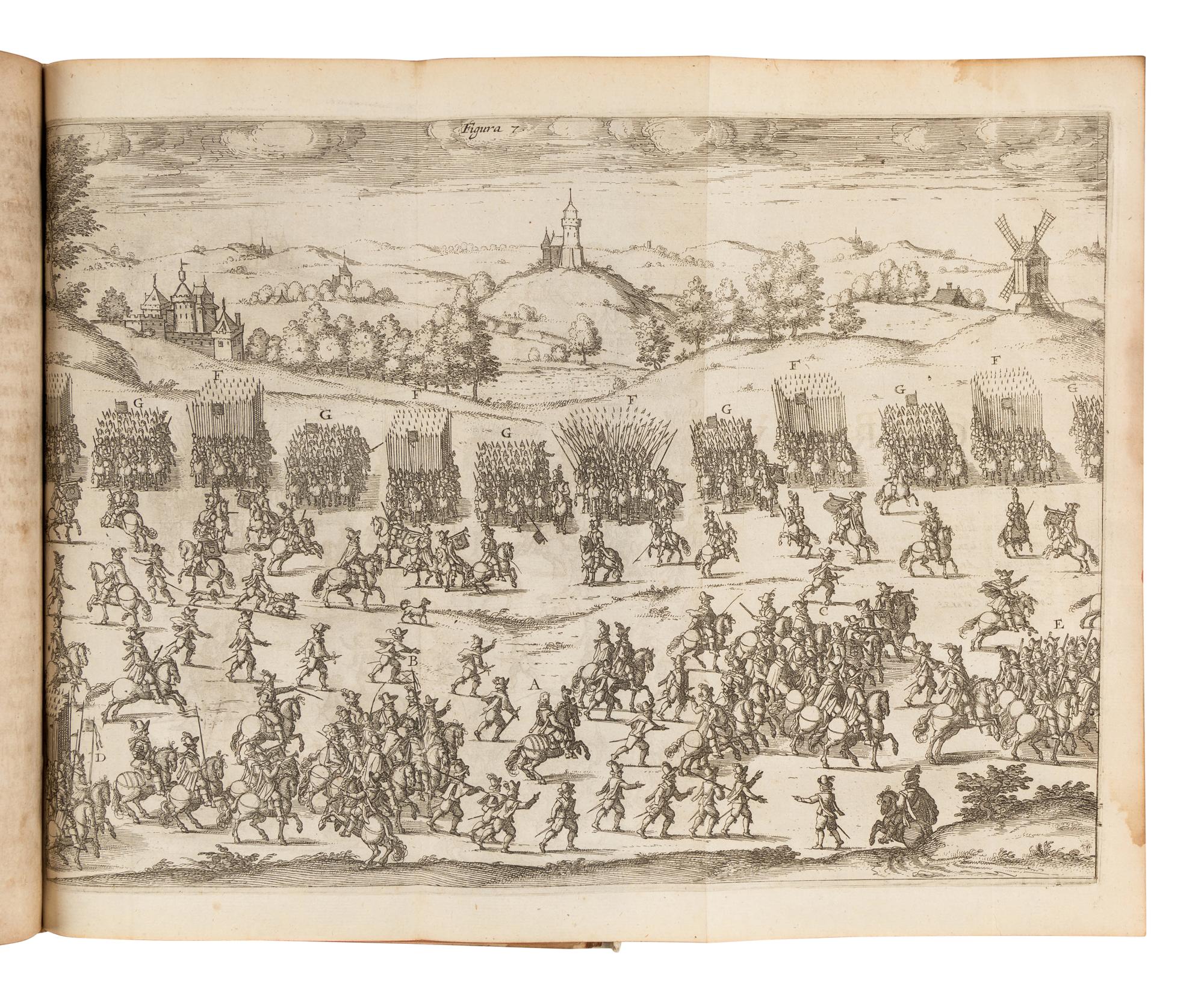 MELZO, Lodovico (1567-1617). Regole Militari sopra il governo e servitio particolare della cavaleria. Antwerp: Giochimo Trognaesio, 1611.