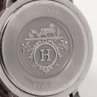 Hermès Ostrich Leather Men's Clipper Watch, 1998