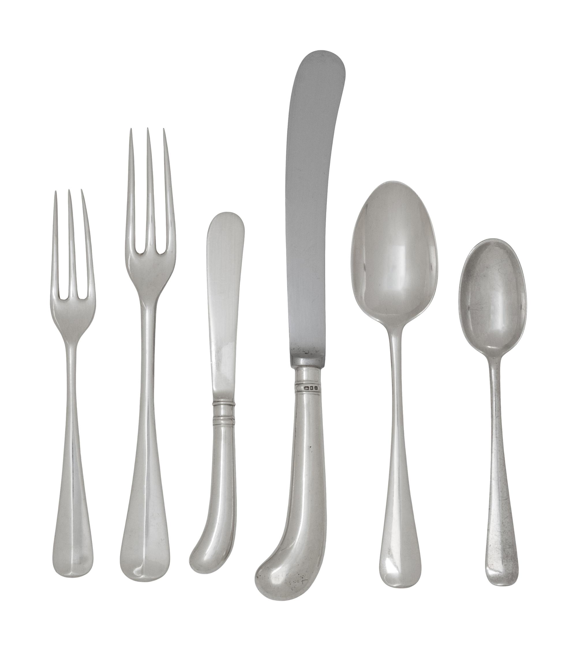 An English Silver Flatware Service