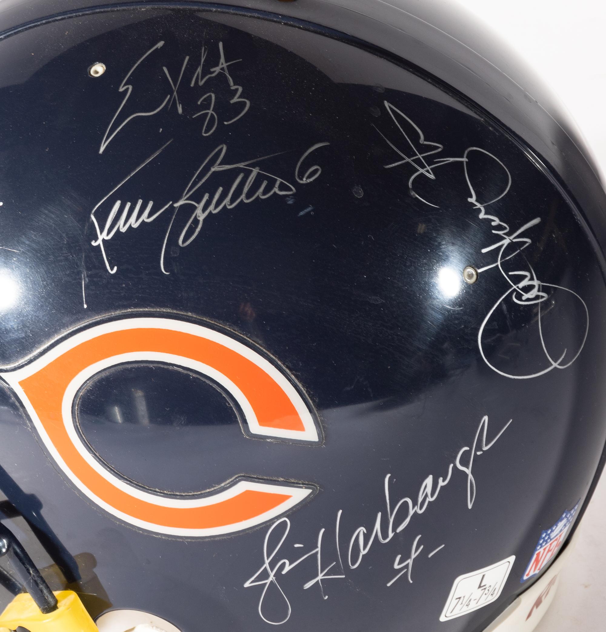 An Early 1990s Chicago Bears Autograph Signed Game Model Helmet Including Jim Harbaugh, Mike Singletary and Dan Hampton,