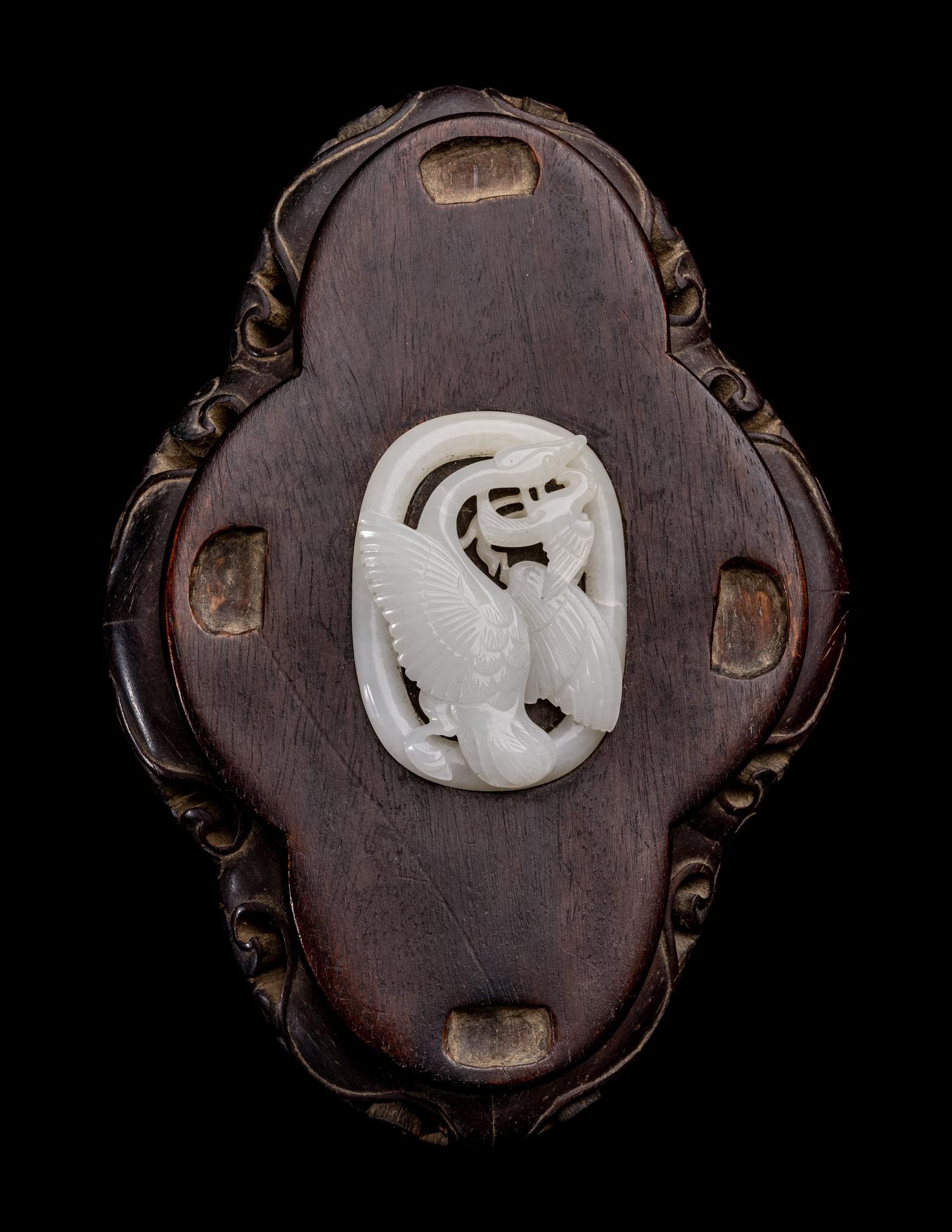 A Chinese White Jade 'Geese' Pendant