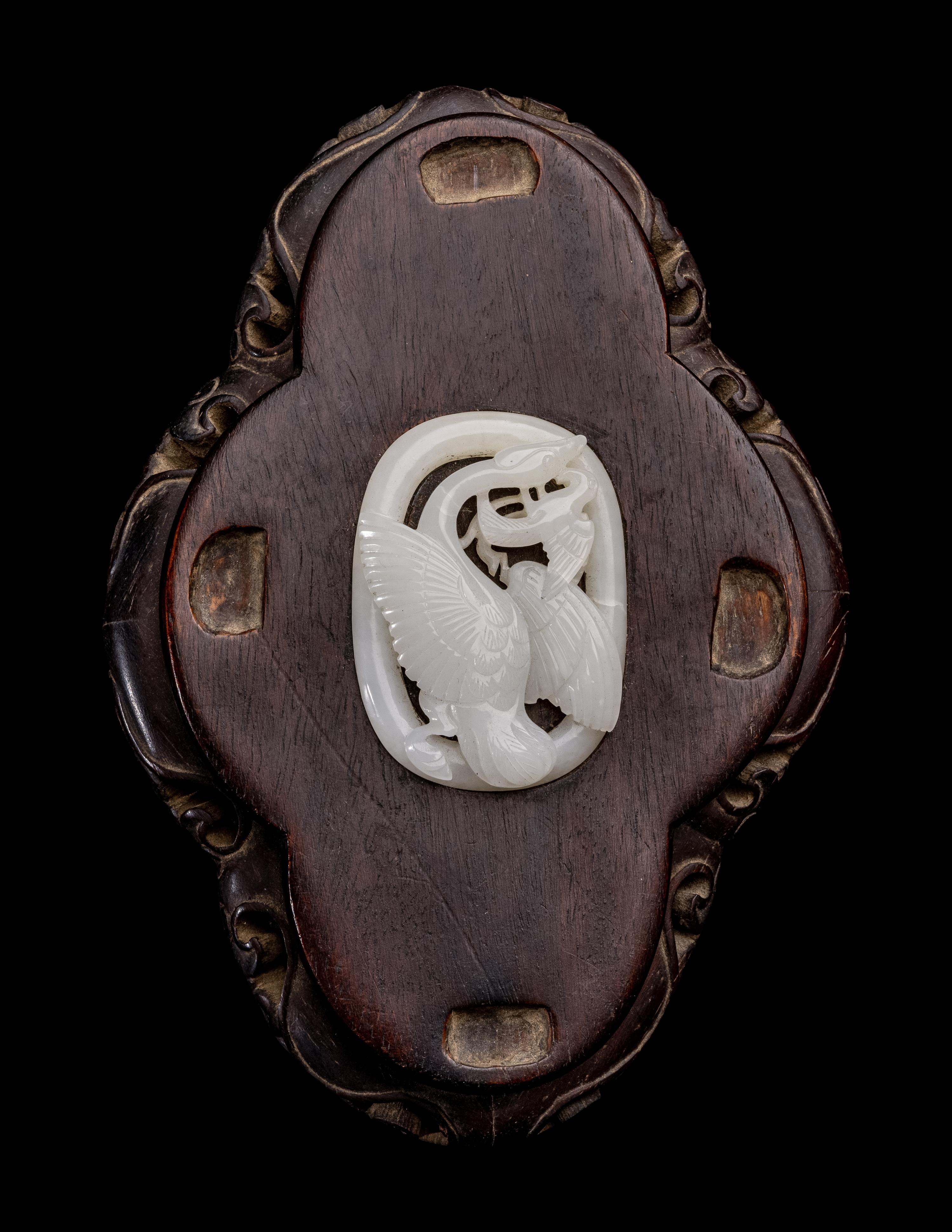 A Chinese White Jade 'Geese' Pendant