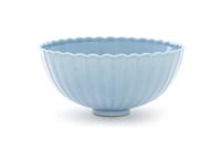 A Clair-de-Lune Glazed Porcelain Chrysanthemum Bowl Diameter 7 inches. — 18TH/19TH CENTURY